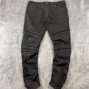 Iro-Ochi Mens Limited Edition /300 Black Moto Ribbed Panel Denim Jeans Size 36